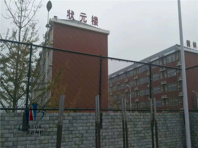 皖西当代中学运动场围网施工案例图片6